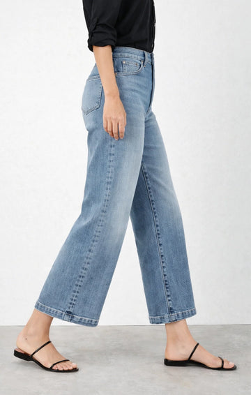 Fidelity Hyacinth High Wide Crop Women's Denim - 0