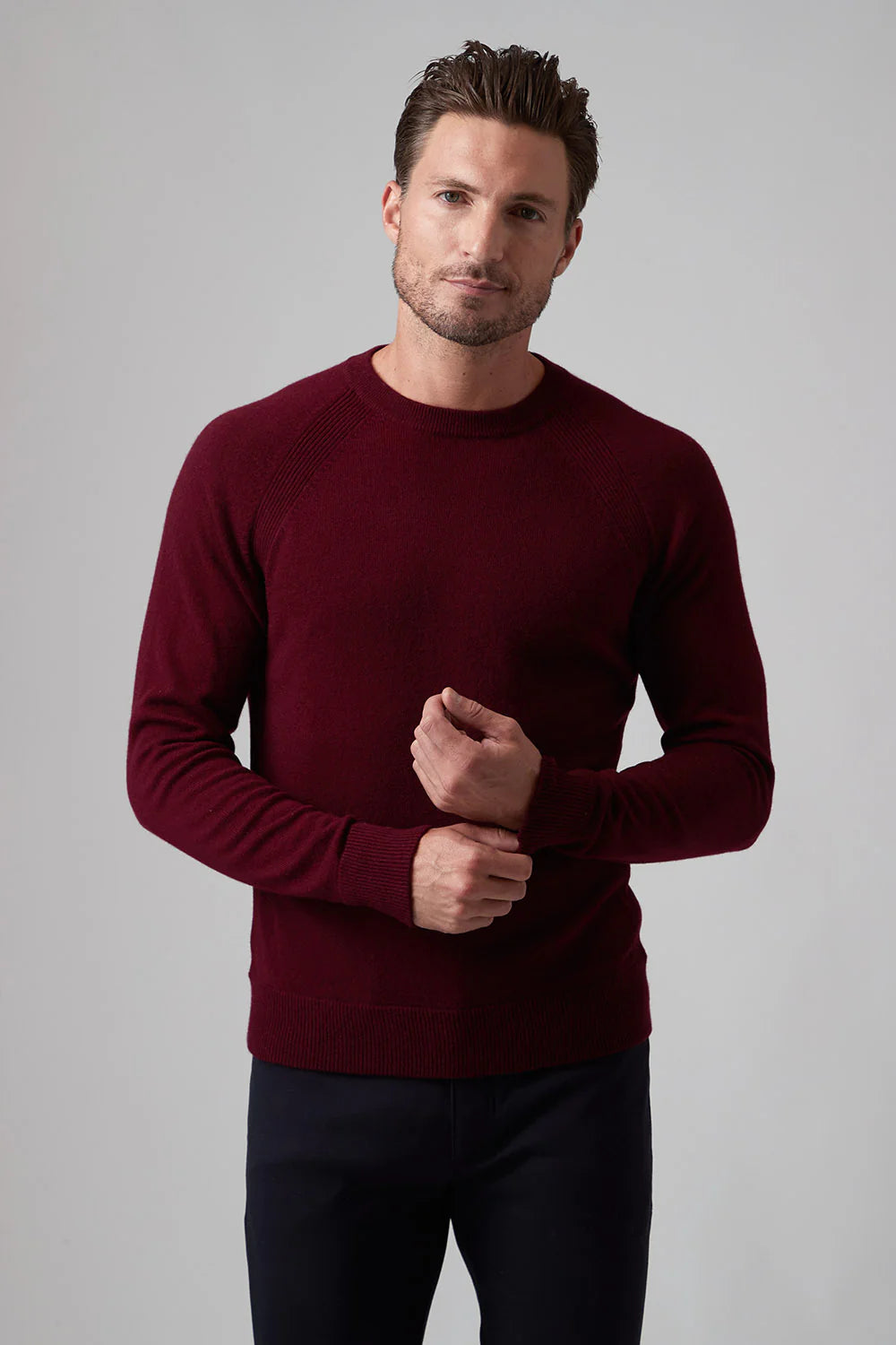 Raffi Essential Raglan Crew 100% Cashmere