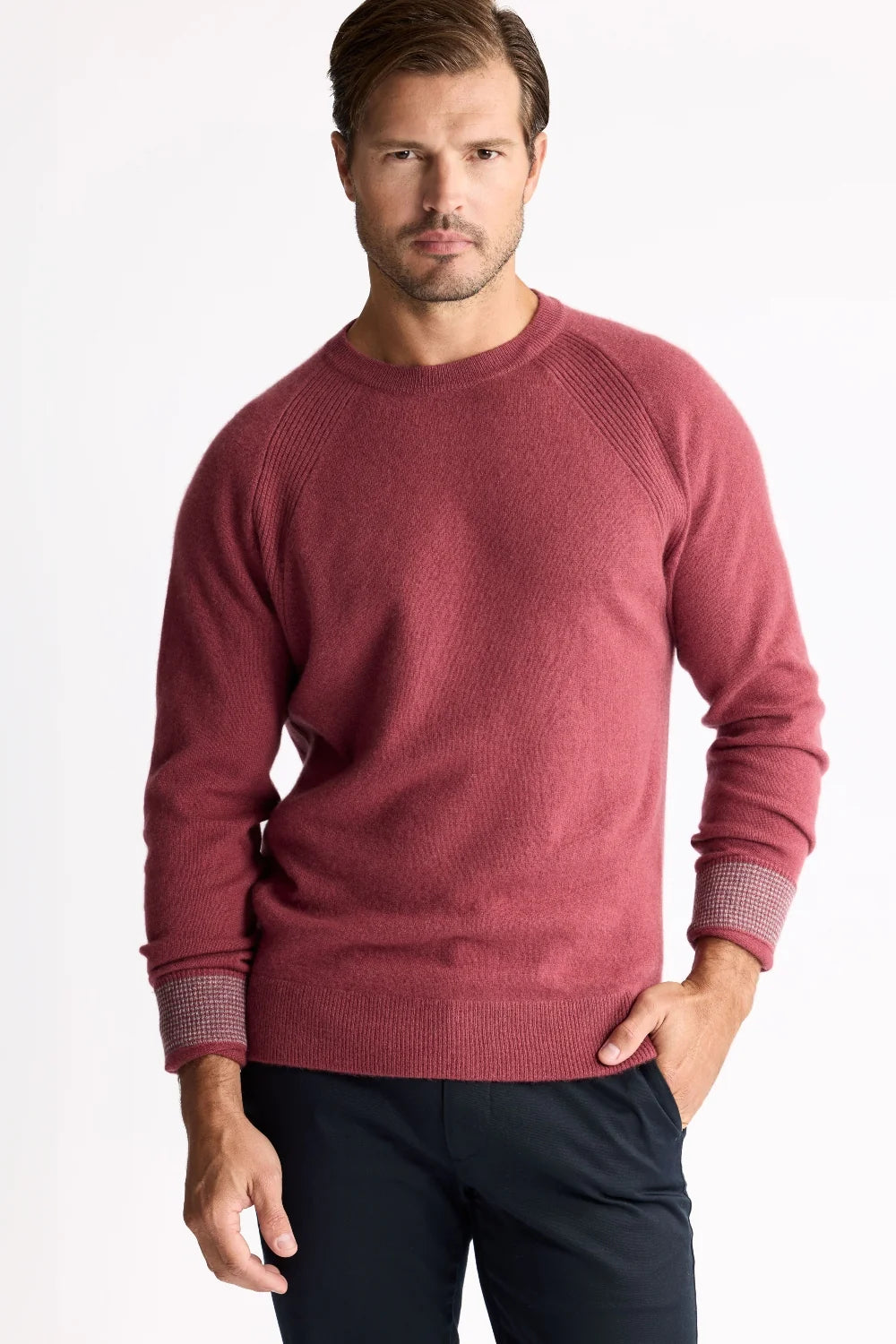 Raffi Essential Raglan Crew 100% Cashmere