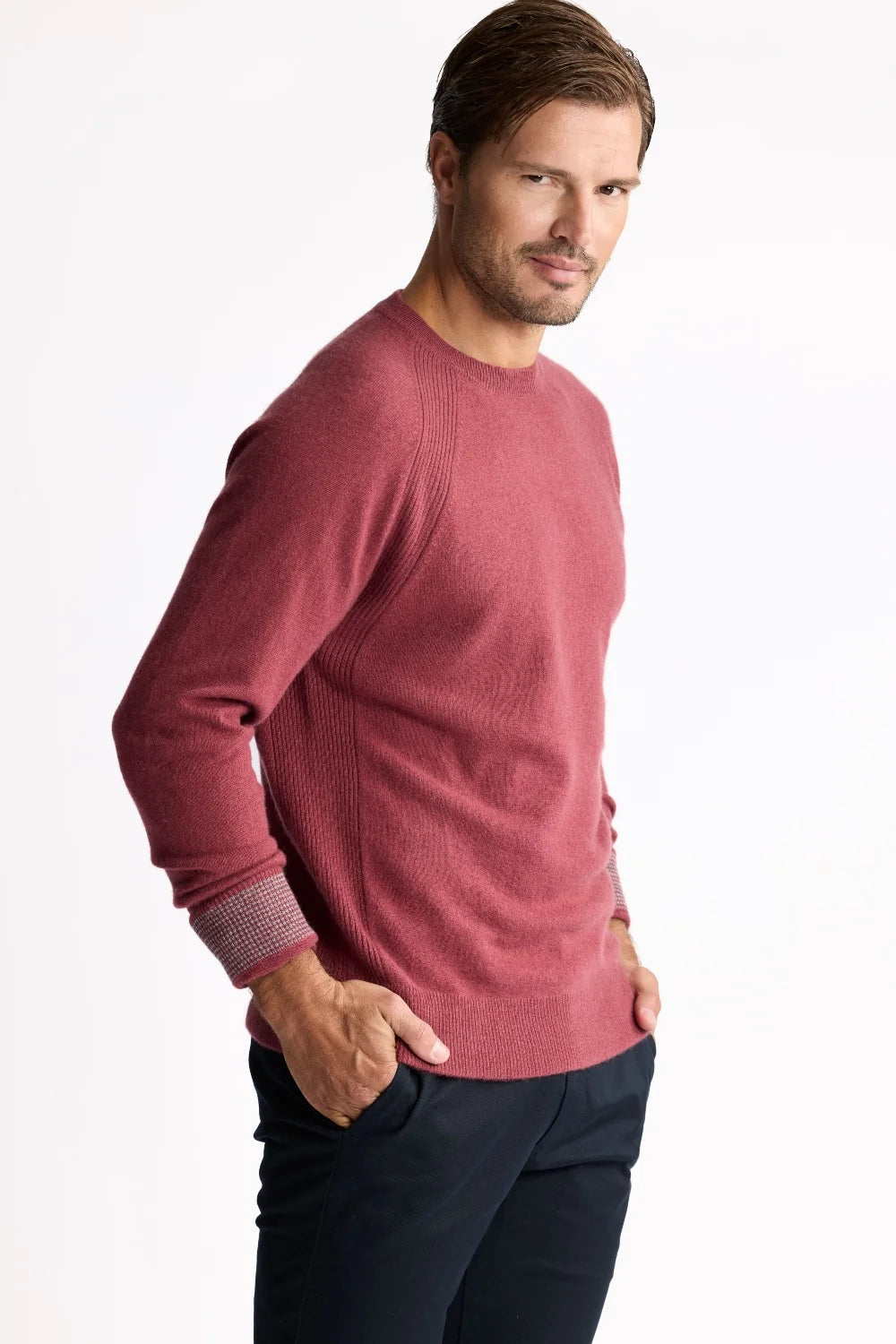 Raffi Essential Raglan Crew 100% Cashmere