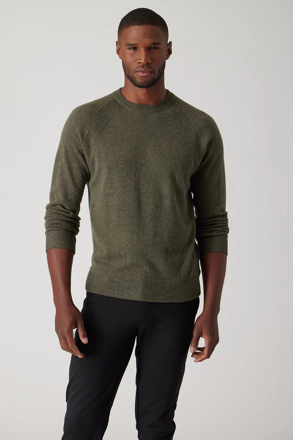 Buy military Raffi Essential Raglan Crew 100% Cashmere