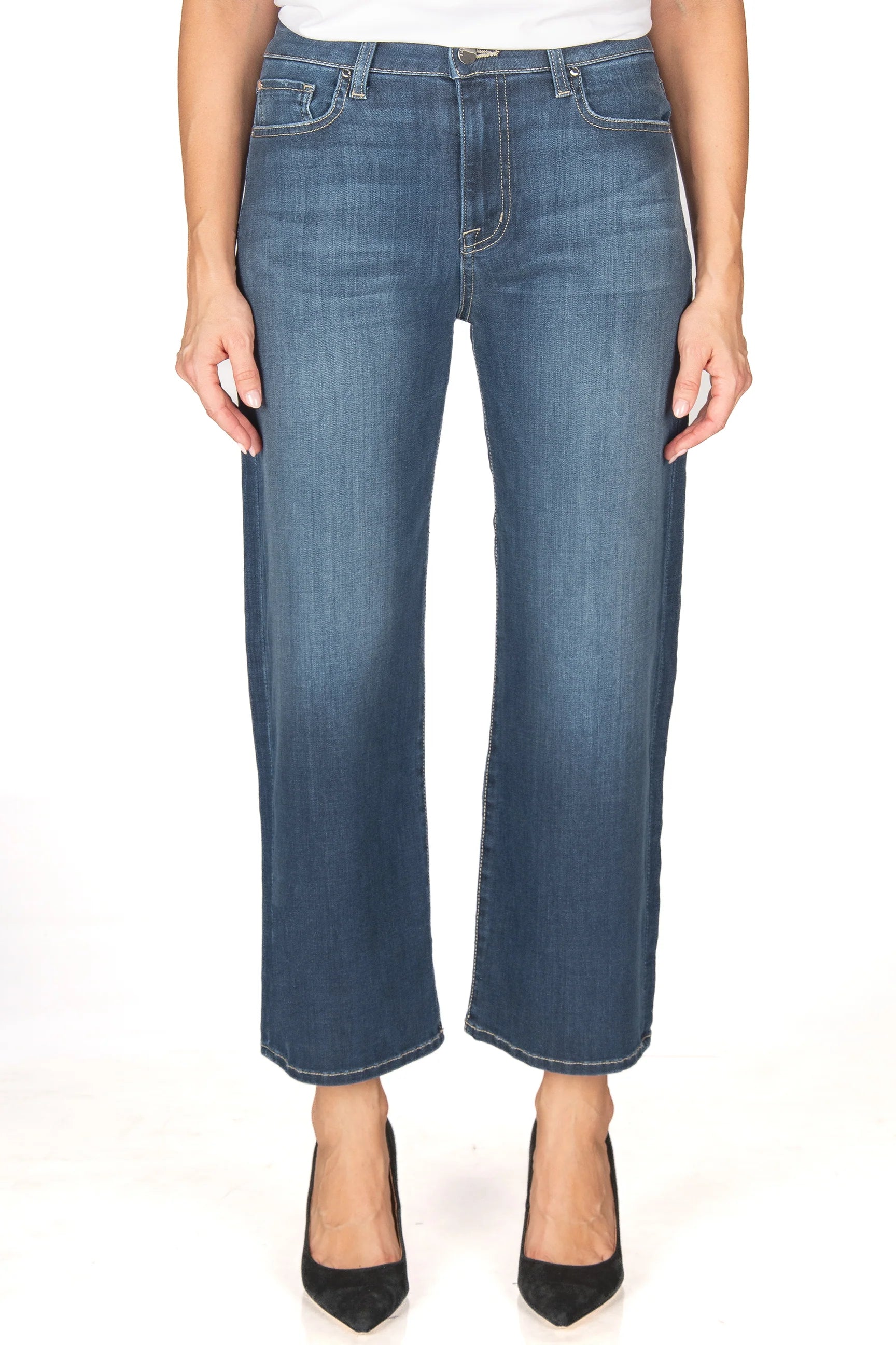 Fidelity Hyacinth High Wide Crop Women's Denim