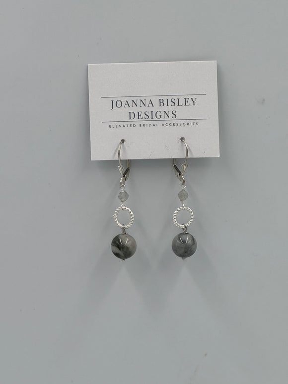 Joanna Bisley Earrings Solid Sterling Silver with Eagle Eye/Labradorite