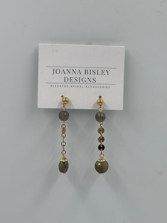 Joanna Bisley Earrings Faceted Labradorite and 14kt Goldfill