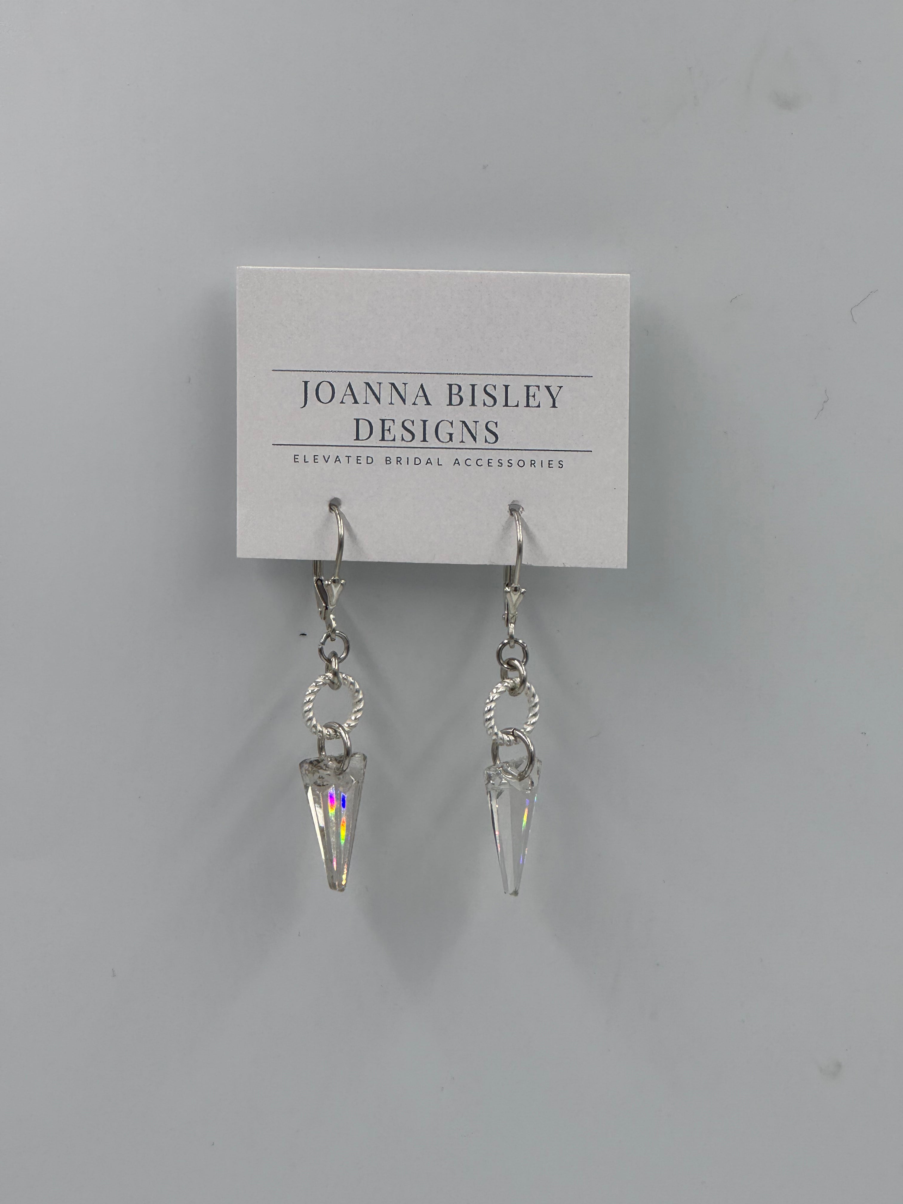 Joanna Bisley Earrings Solid Sterling Silver with Vintage Swarovski Crystal