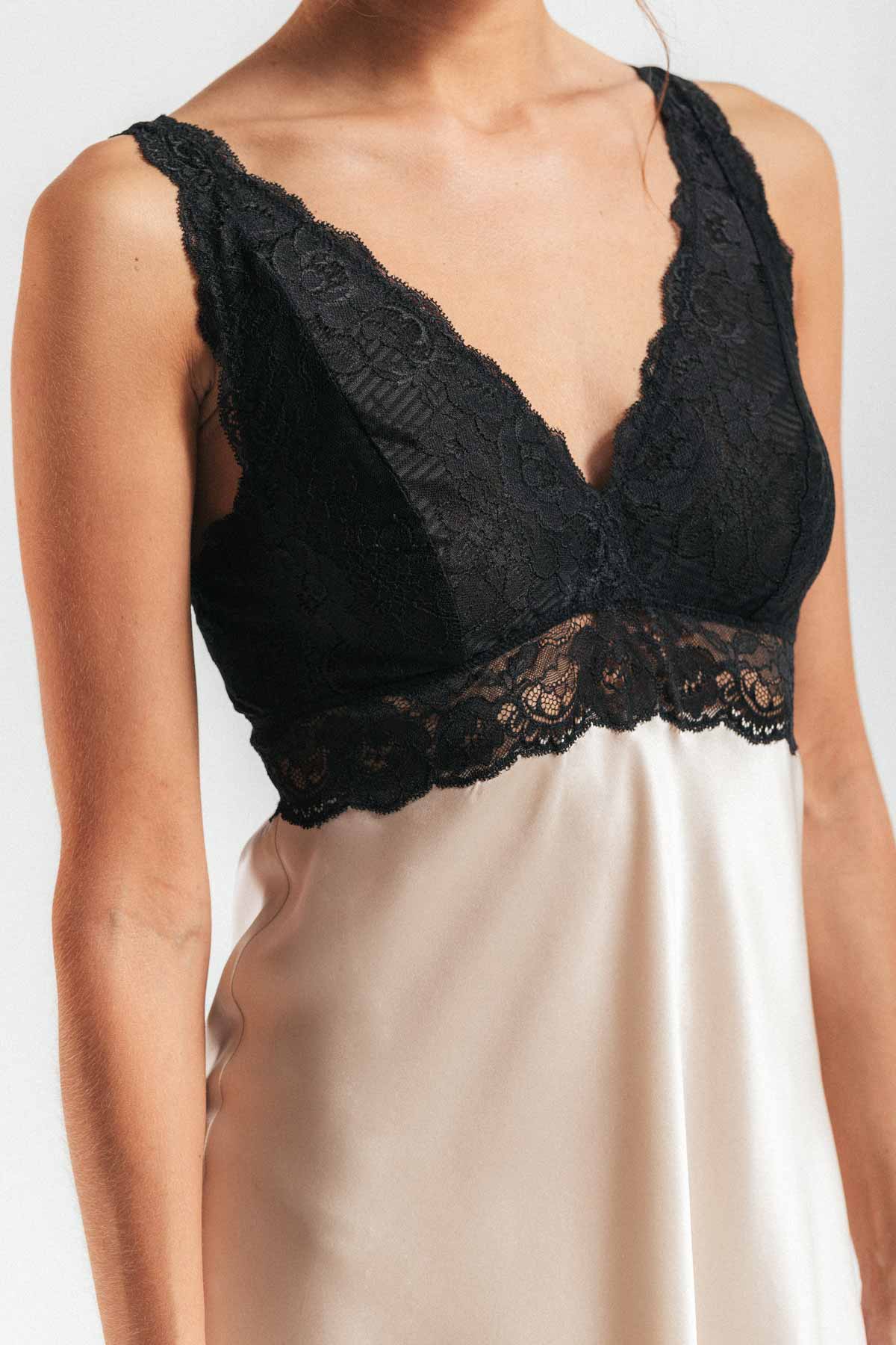 Nk Imode Morgan Maximum Bust Support Long Silk Chemise