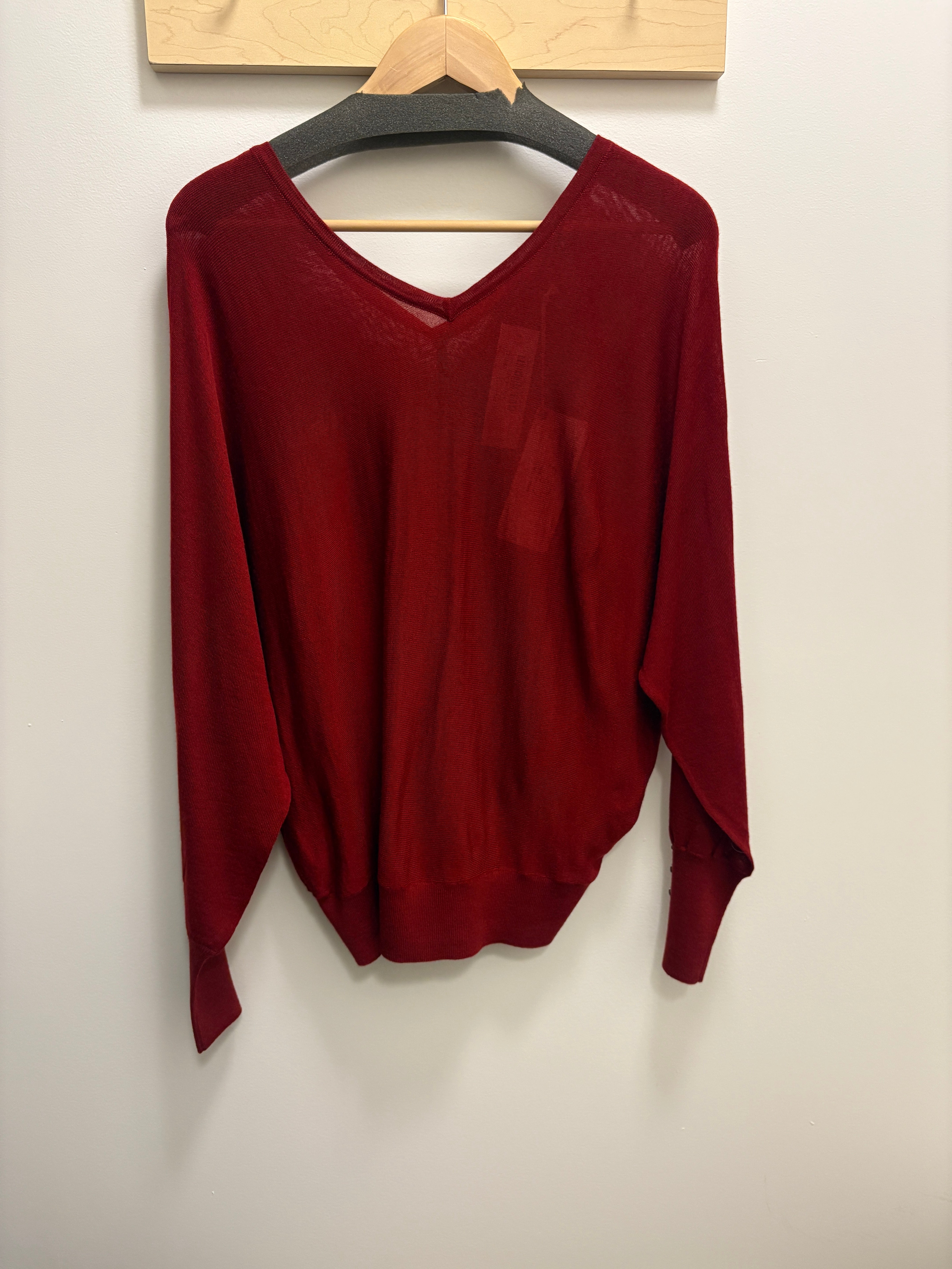 Iris Setlakwe Merino Blend VNeck Sweater Button Detail