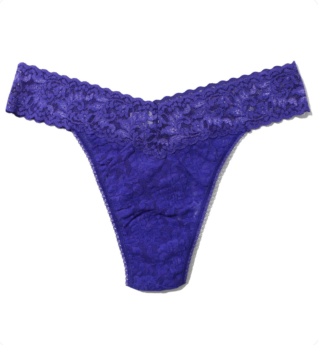 Signature Lace Original Rise Thong In Beguiling Blue by Hanky Panky – My Bare Essentials Signature Lace Original Rise Thong In Beguiling Blue by Hanky Panky – My Bare Essentials