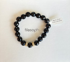 Joanna Bisley 12mm Black Onyx Double Gold Centre