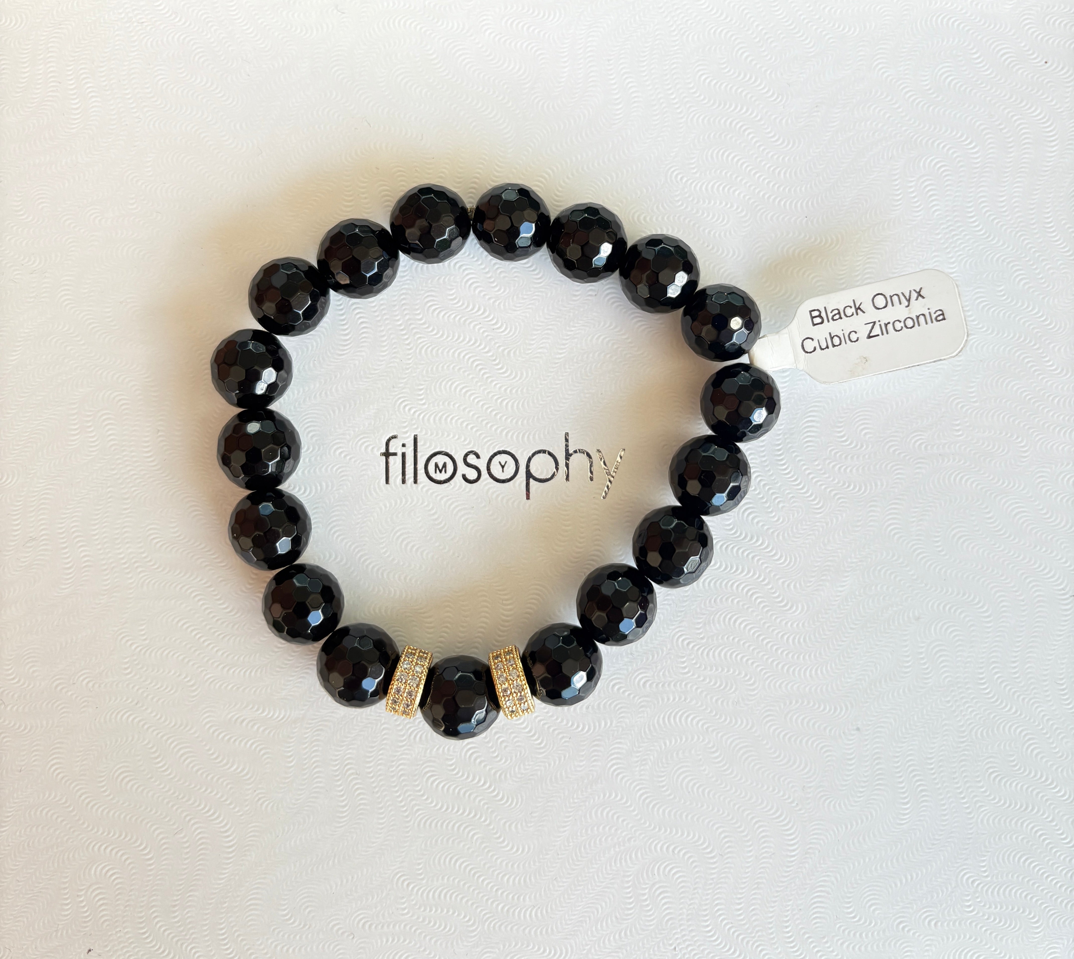 Joanna Bisley 12mm Black Onyx Double Gold Centre