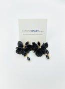 Joanna Bisley Black Flowers with Swarovski Crystal Drop-1