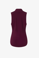 Iris Setlakwe Matte Jersey Sleeveless Pleated V-Neck Top-3
