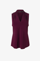 Iris Setlakwe Matte Jersey Sleeveless Pleated V-Neck Top-4