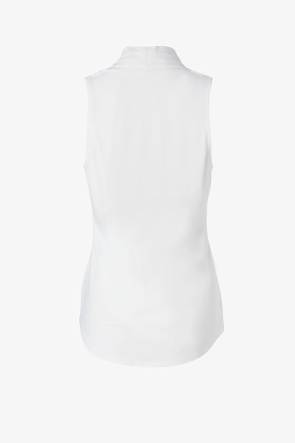 Iris Setlakwe Matte Jersey Sleeveless Pleated V-Neck Top