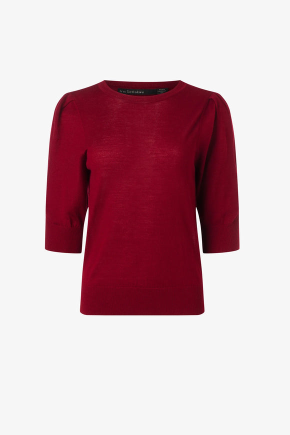 Iris Setlakwe Merino Blend Sweater w/ Rushed Sleeve Detail