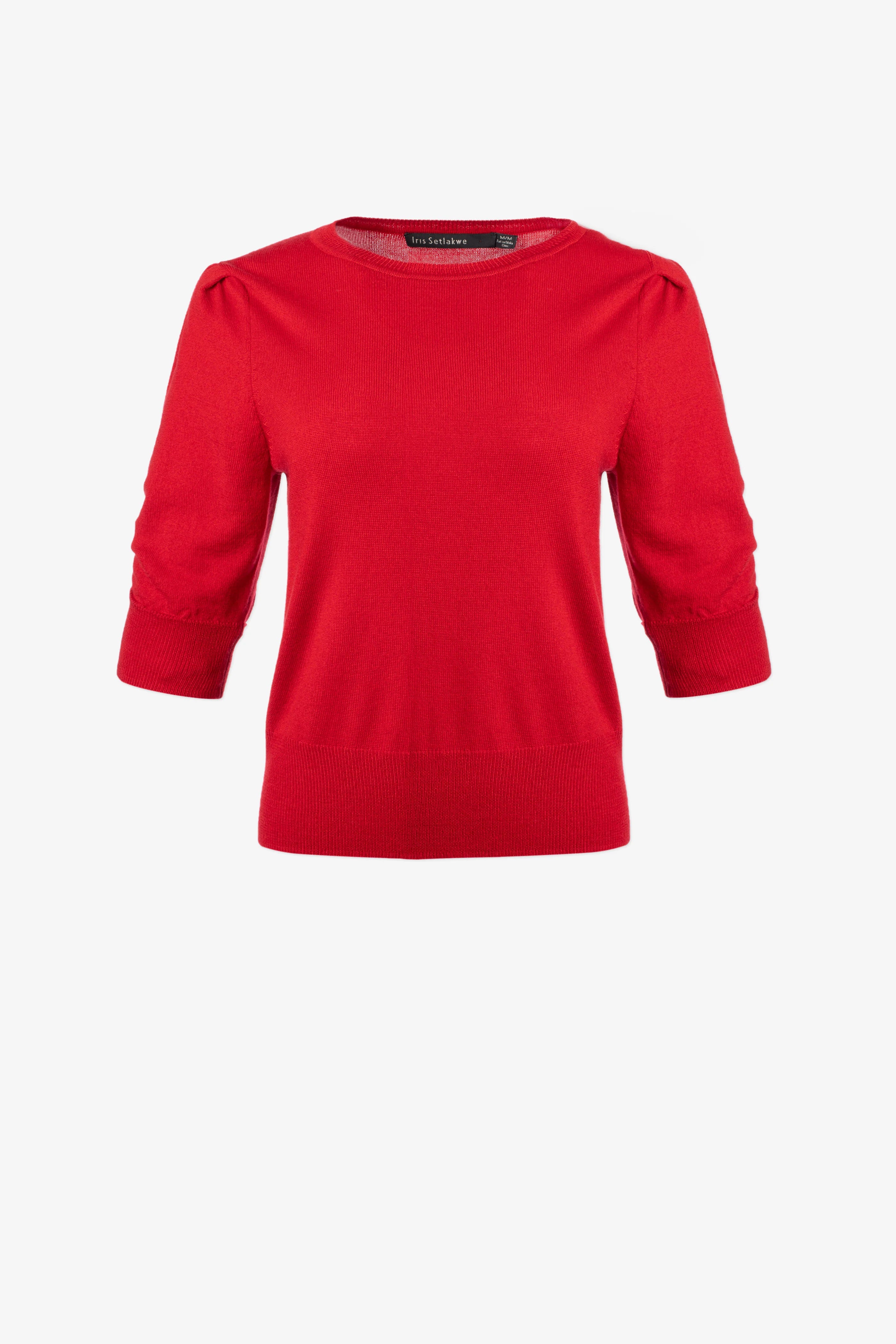 Iris Setlakwe Merino Blend Sweater w/ Rushed Sleeve Detail