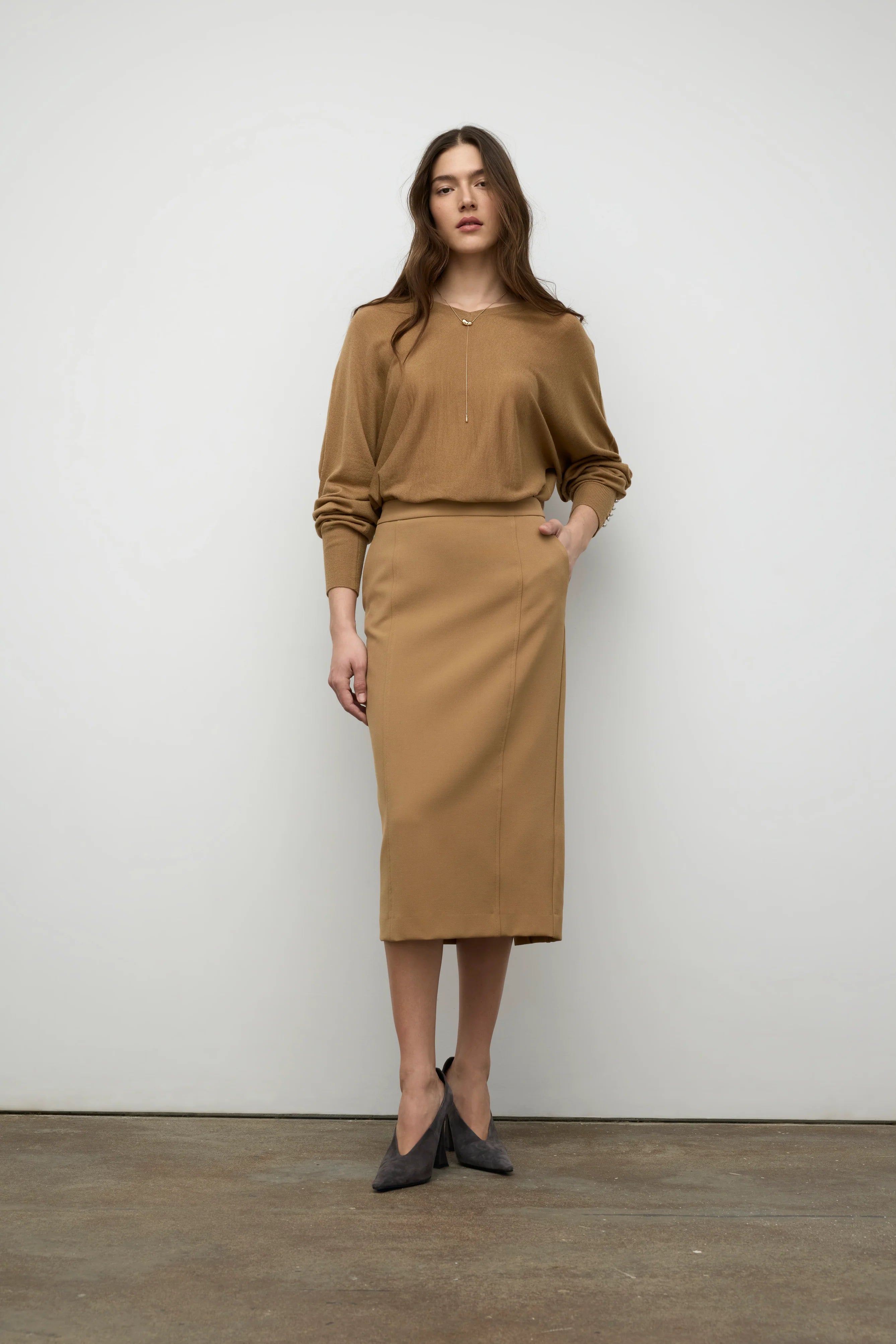 Iris Setlakwe Merino Blend VNeck Sweater Button Detail - 0