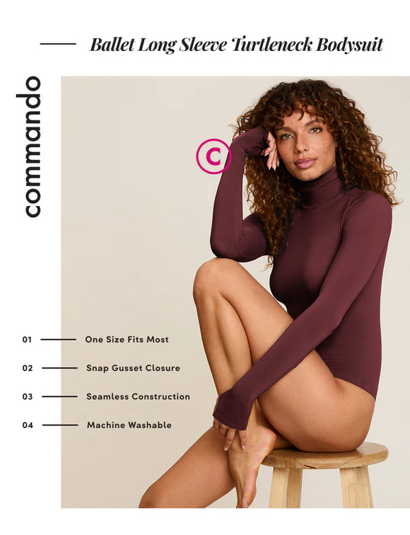 Commando Ballet Long Sleeve Turtleneck Bodysuit
