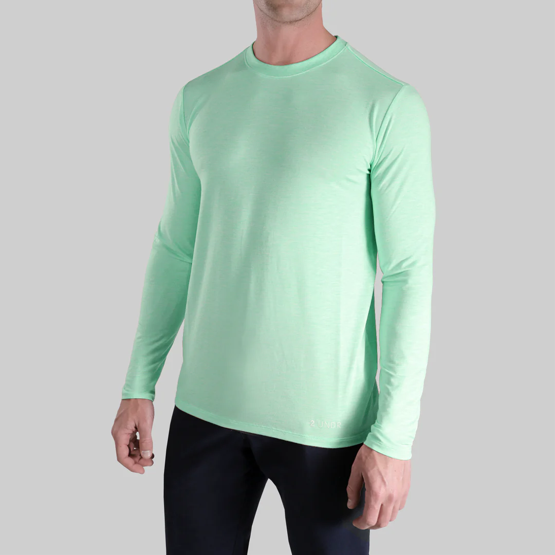 Buy heathered-mint-green 2Undr Luxe Long Sleeve Crew tee