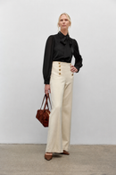 Iris Setlakwe Matte Jersey with Chiffon Detail-1