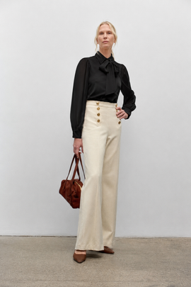 Iris Setlakwe Matte Jersey with Chiffon Detail