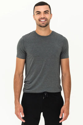 Buy charcoal Terrera Lawrence Men's Bamboo Crew Neck Tee