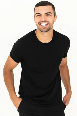 Buy black Terrera Lawrence Men's Bamboo Crew Neck Tee