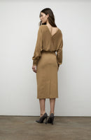 Iris Setlakwe Merino Blend VNeck Sweater Button Detail-3