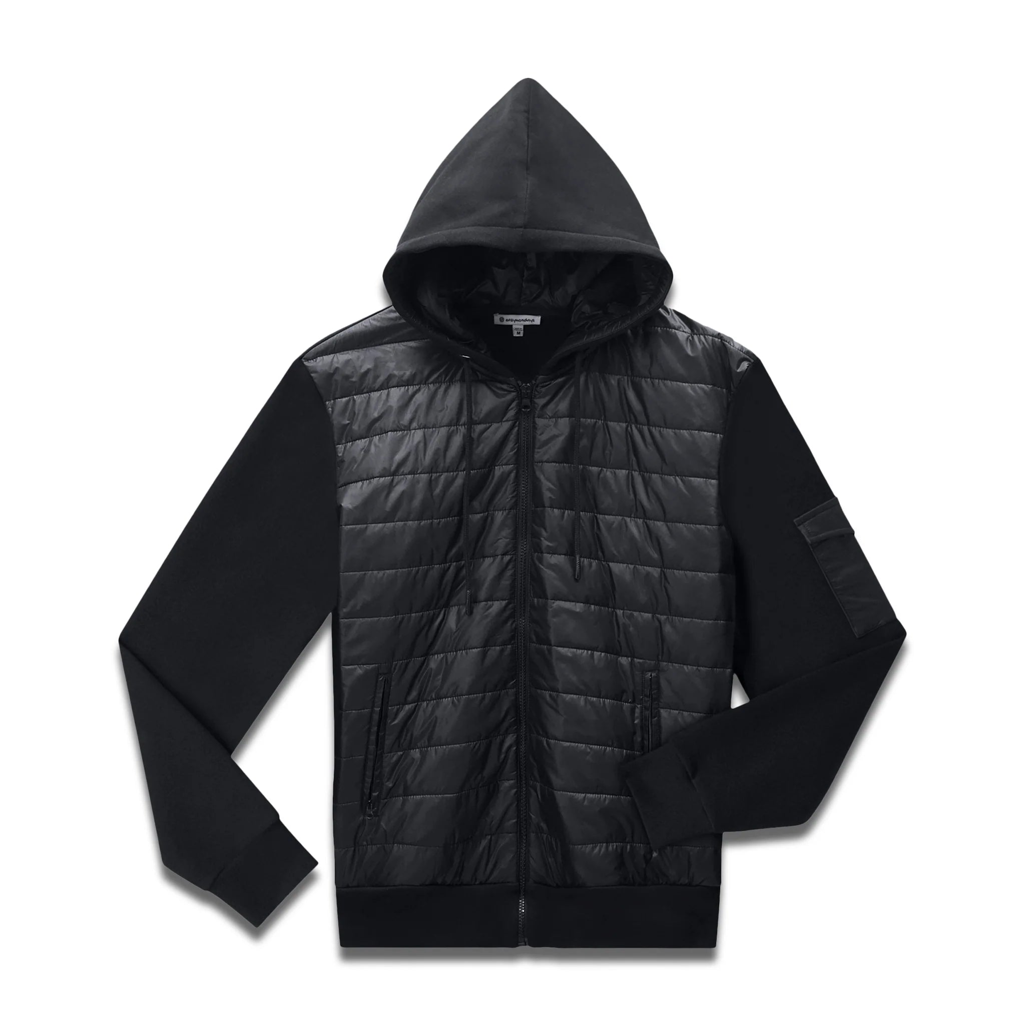 Easy Mondays Nylon/Fleece Quilted Hoodie