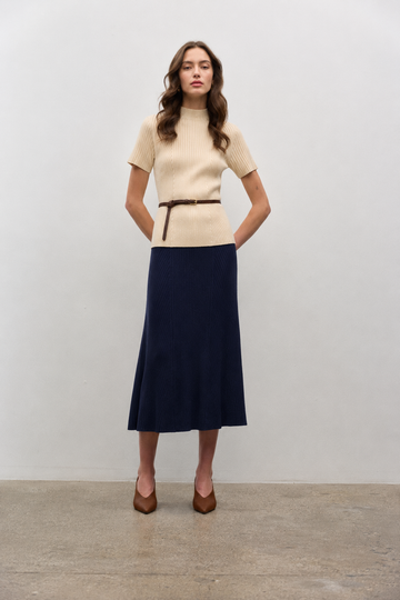 Iris Setlakwe Rib Knit Midi Skirt - 0