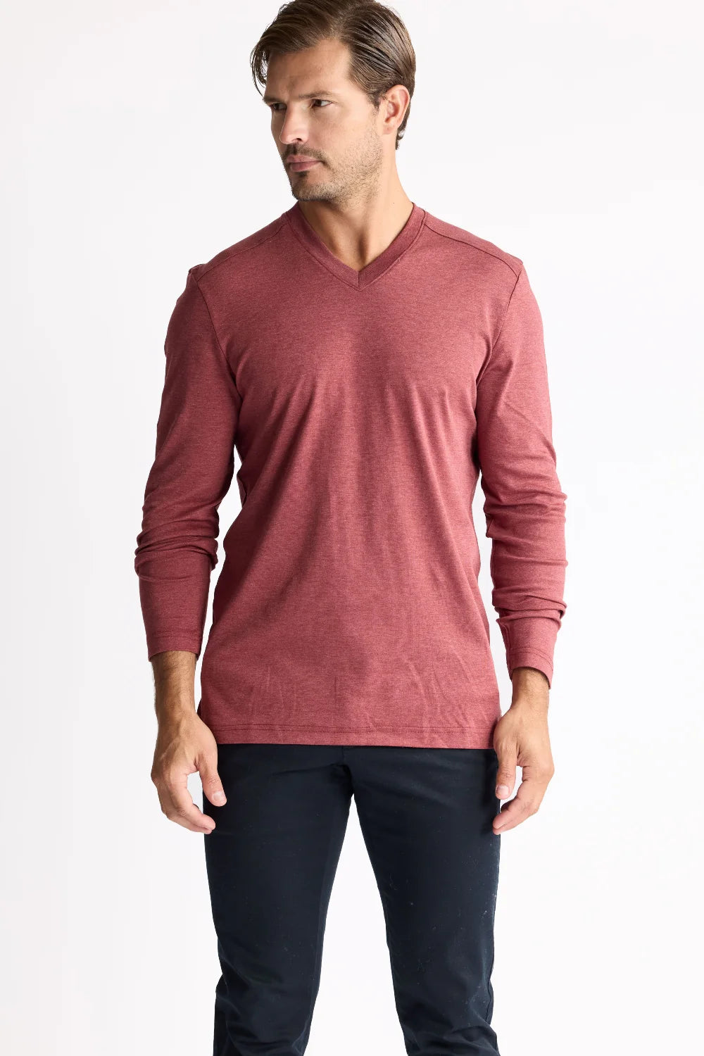 Raffi Pure Aqua Cotton Long Sleeve Classic V-Neck - The Miles