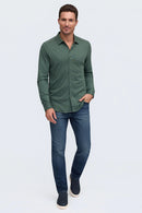 Raffi Aqua Cotton Button up Front Long Sleeve-53