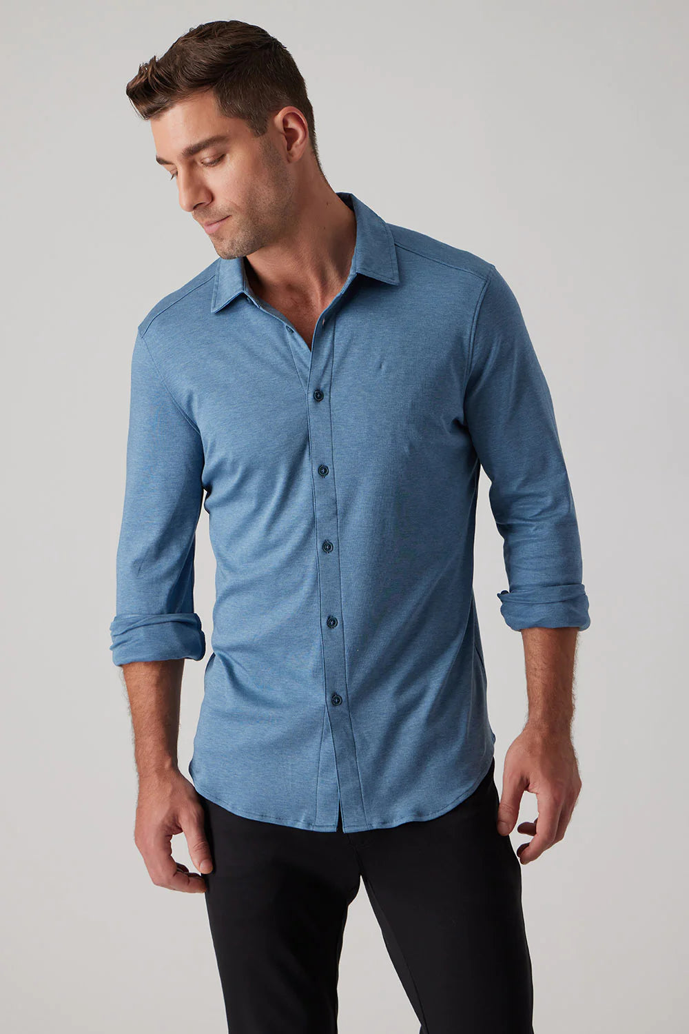 Buy marine Raffi Long Sleeve Button up Front