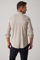 Raffi Aqua Cotton Button up Front Long Sleeve-49