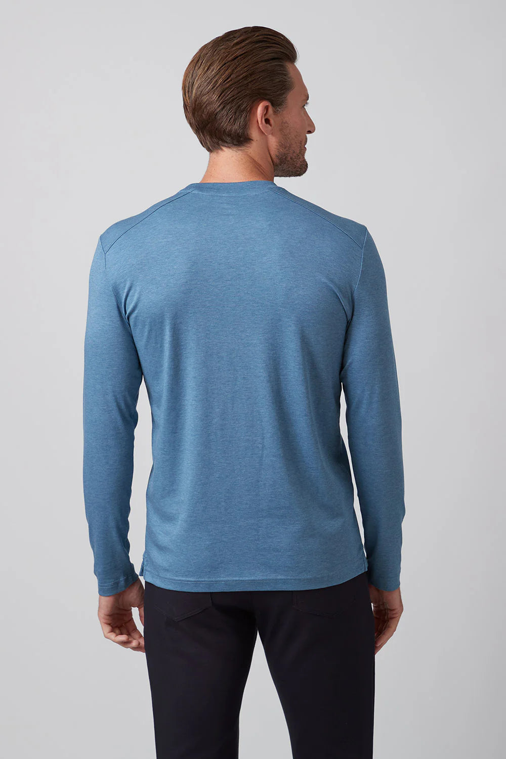 Raffi Aqua Cotton Long Sleeve Crew