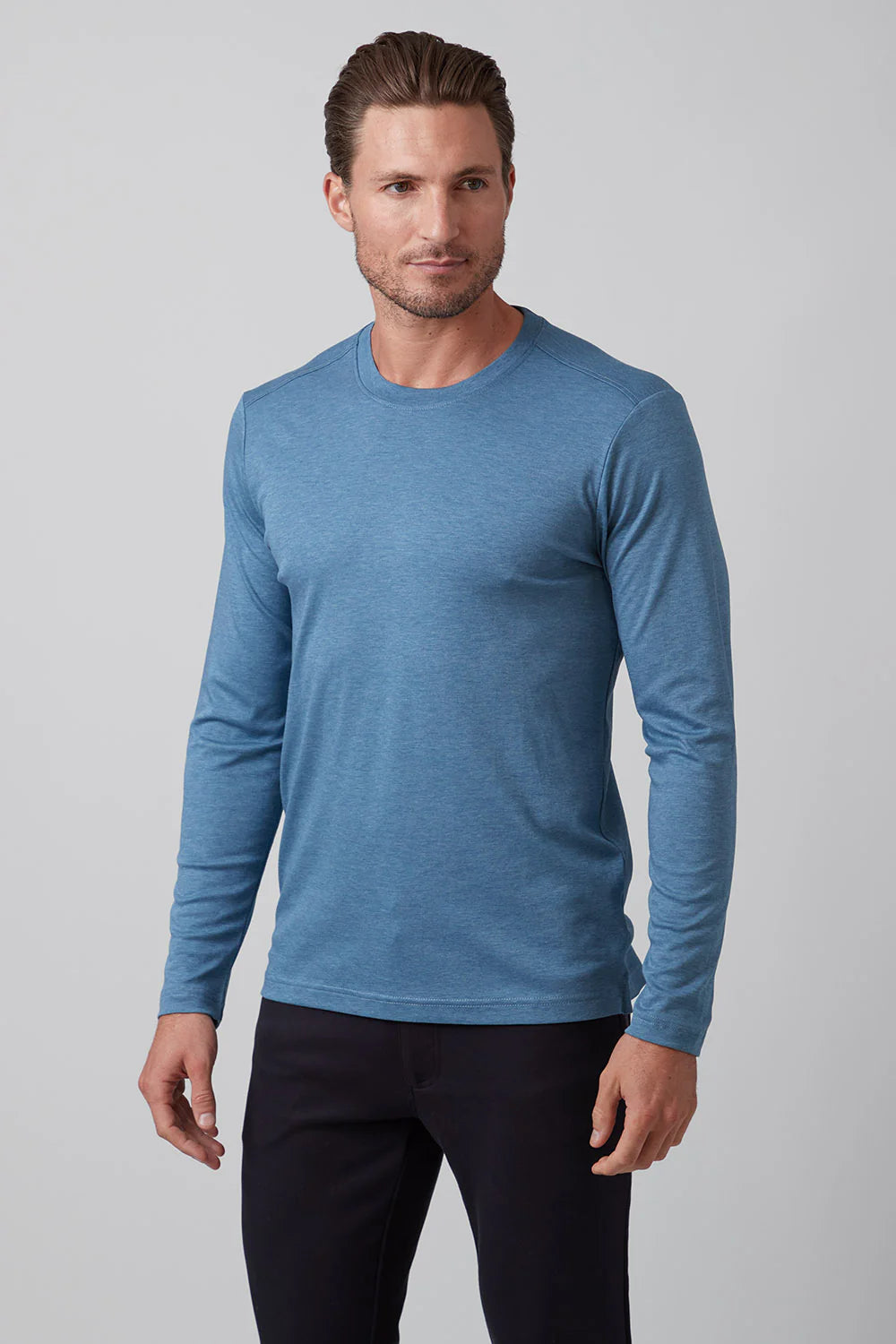 Raffi Aqua Cotton Long Sleeve Crew