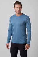 Raffi Aqua Cotton Long Sleeve Crew - JOSH-4