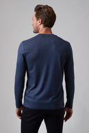 Raffi Aqua Cotton Long Sleeve Crew - JOSH-31