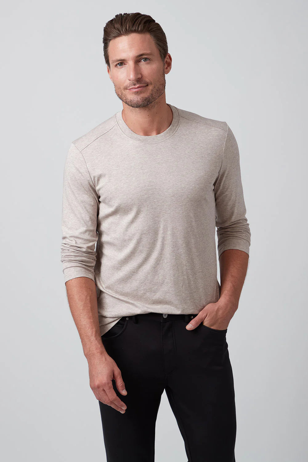 Raffi Aqua Cotton Long Sleeve Crew