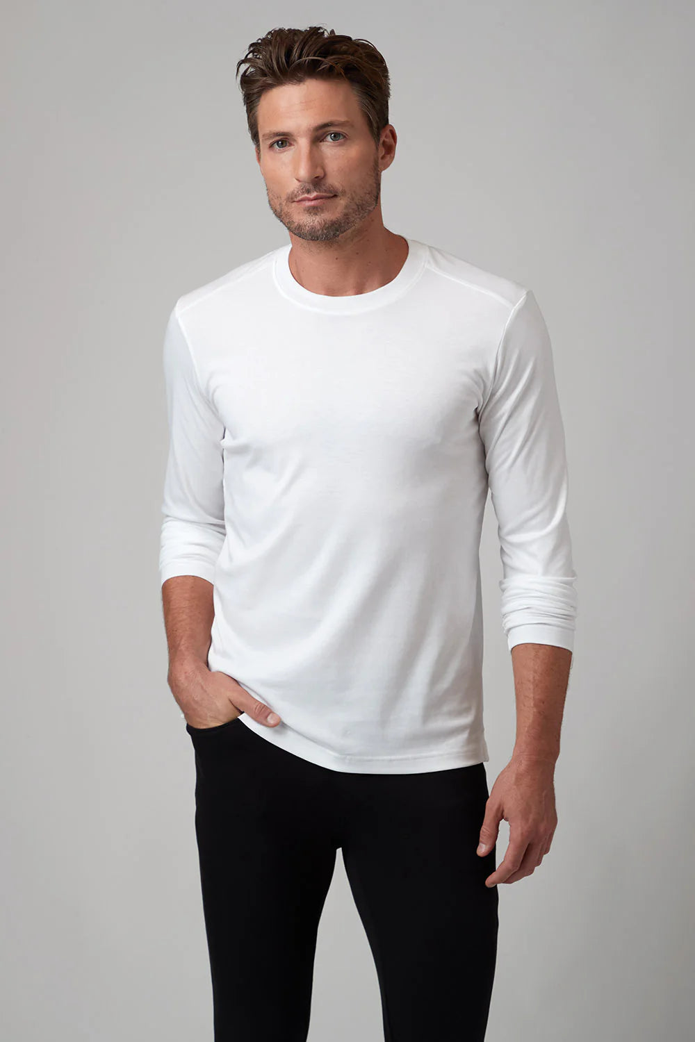 Raffi Aqua Cotton Long Sleeve Crew