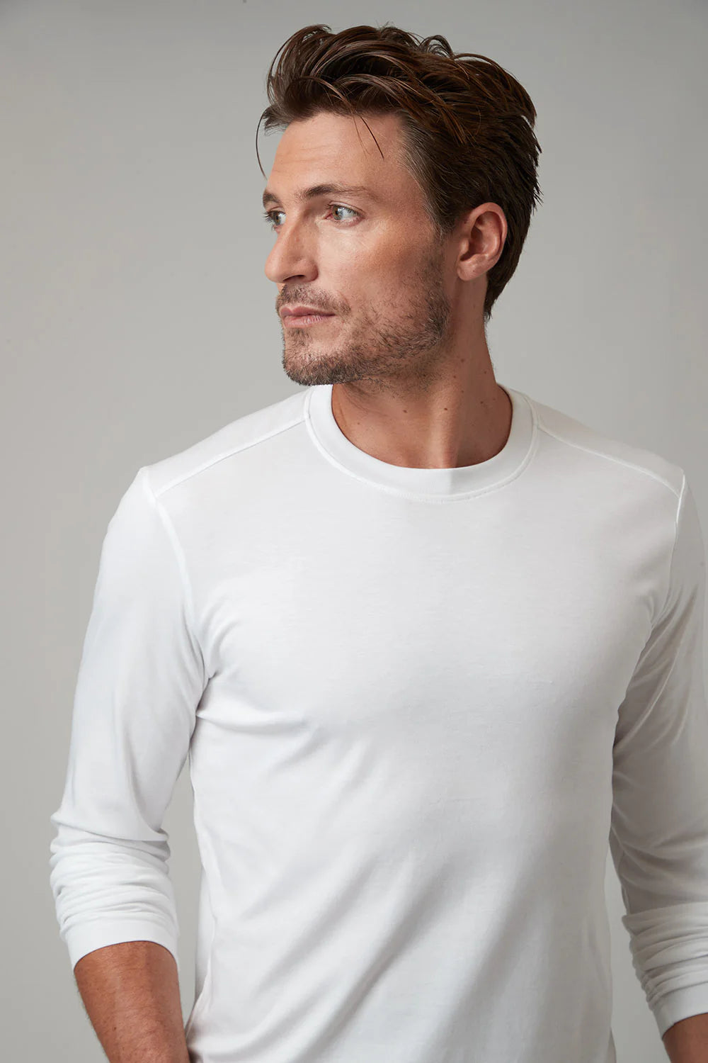 Raffi Aqua Cotton Long Sleeve Crew