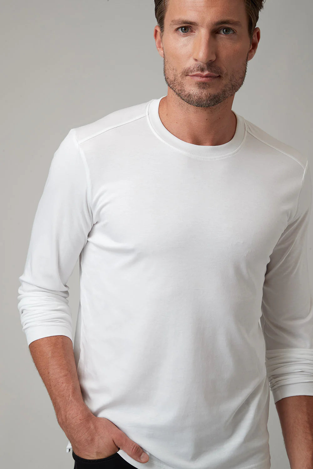 Raffi Aqua Cotton Long Sleeve Crew