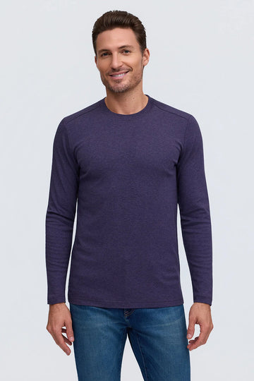 Buy eggplant Raffi Aqua Cotton Long Sleeve Crew - JOSH