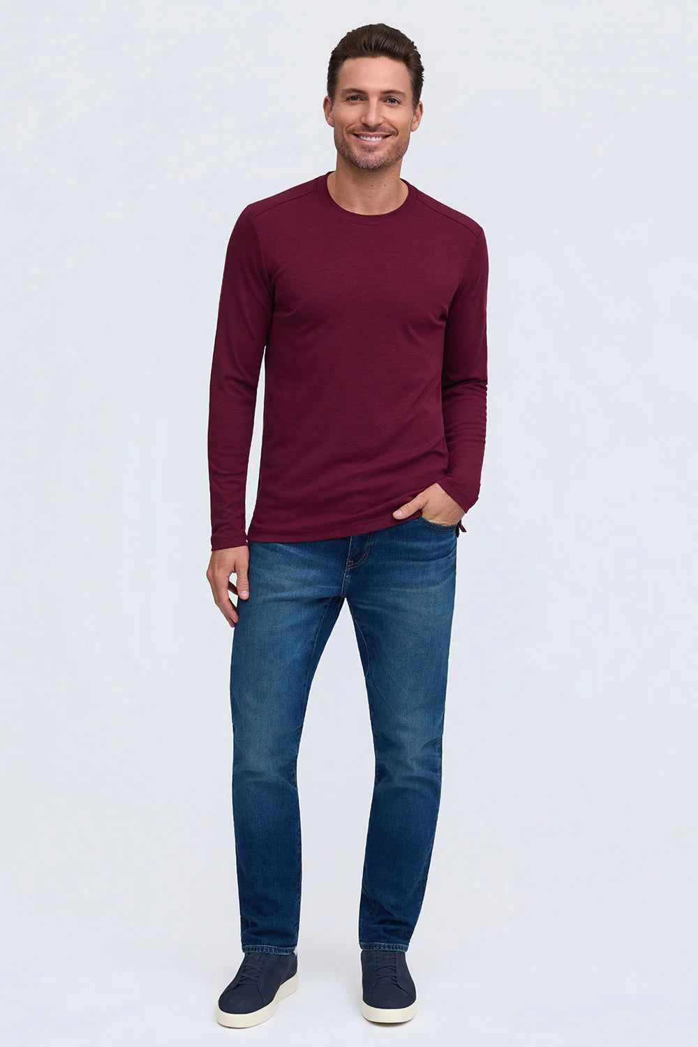 Raffi Aqua Cotton Long Sleeve Crew - JOSH - 0