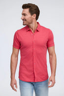 Raffi  Aqua Button Up Short Sleeve Cotton Shirt-57