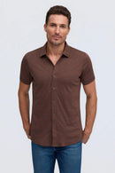 Raffi  Aqua Button Up Short Sleeve Cotton Shirt-8