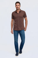 Raffi  Aqua Button Up Short Sleeve Cotton Shirt-9