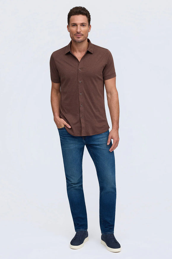 Raffi  Aqua Button Up Short Sleeve Cotton Shirt