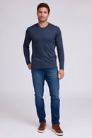 Raffi Aqua Cotton Long Sleeve Crew - JOSH-9