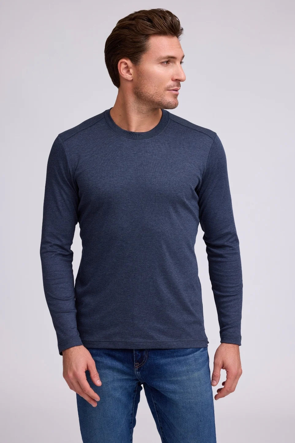 Raffi Aqua Cotton Long Sleeve Crew